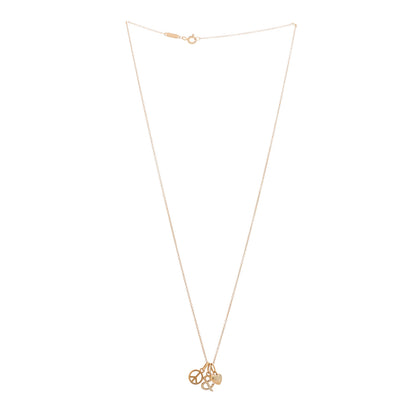 Tiffany 18K Rose Gold 3 Charm Pendant Necklace 3 of 6