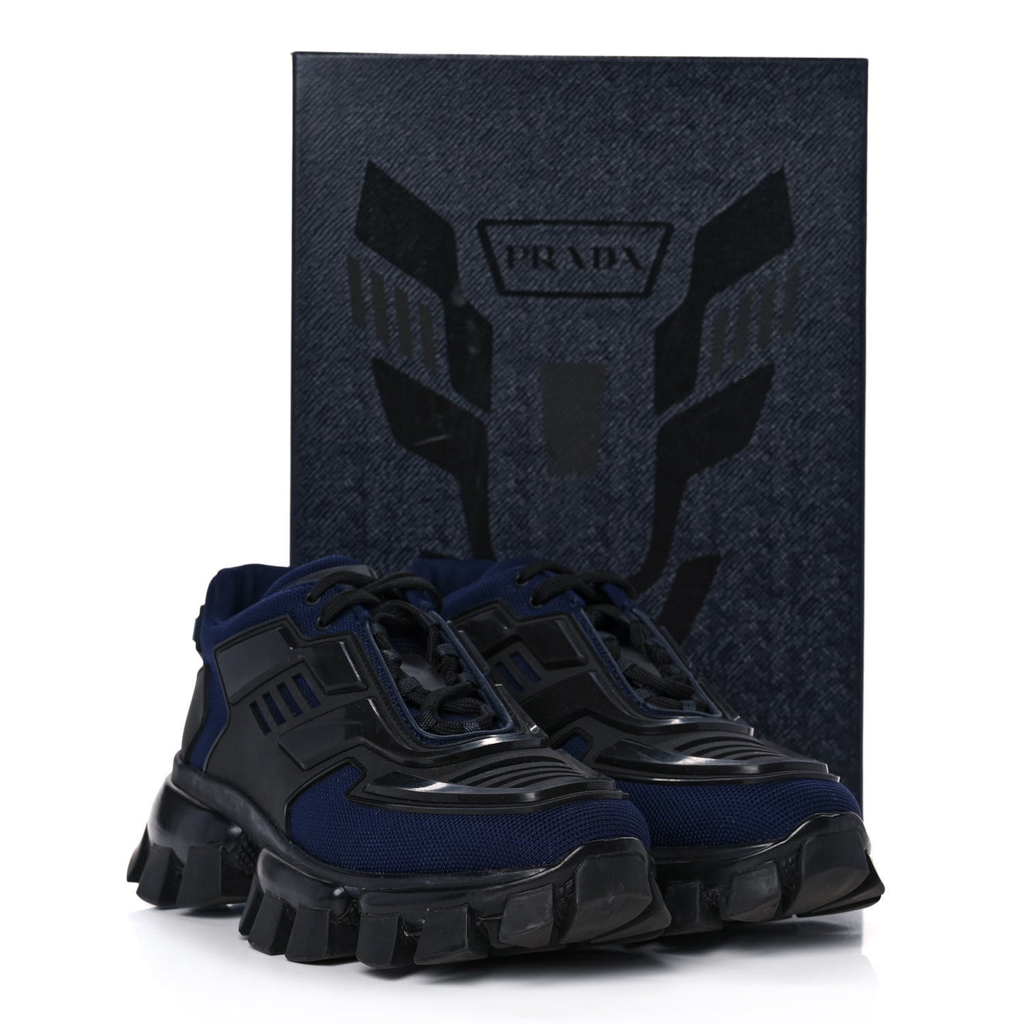Rubber Knit Fabric Cloudbust Thunder Sneakers 38.5 Navy Black