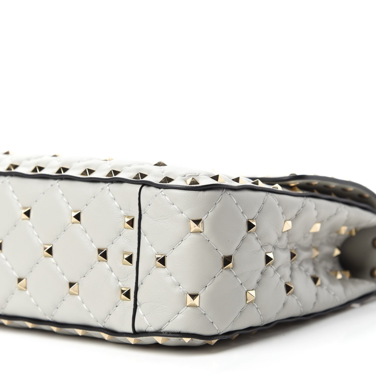 Valentino Garavani Nappa Medium Rockstud Spike Shoulder Bag Opal Grey 7 of 9