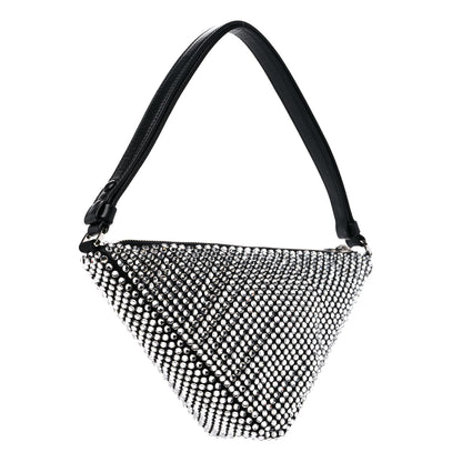 Prada Satin Crystal Triangle Pouch Black 3 of 10