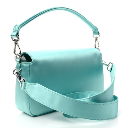 Fendi X TIFFANY Satin Nappa Silver Baguette Blue Tiffany Silver 3 of 9