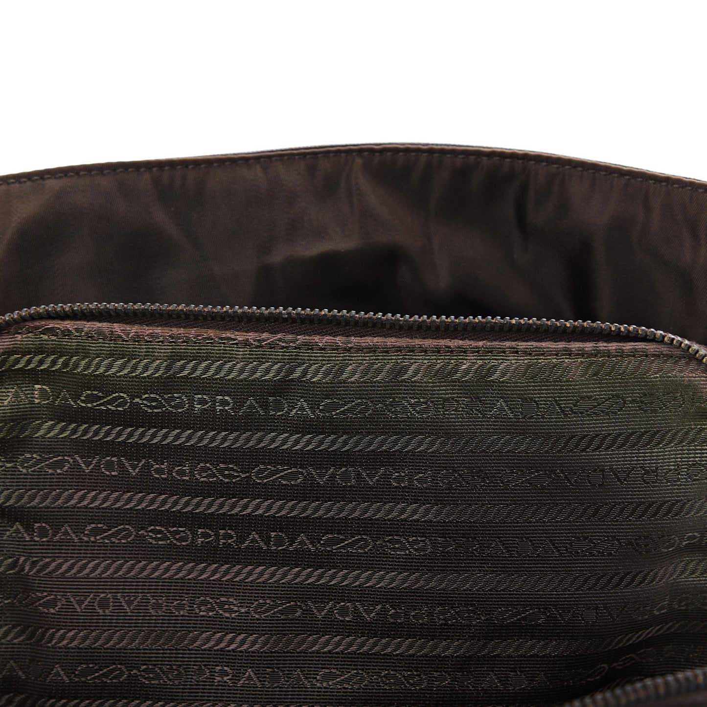 Nappa Tessuto Nylon Chain Tote Caffe