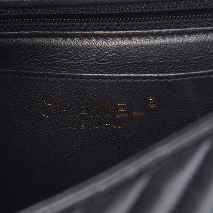 Chanel Iridescent Calfskin Chevron Quilted Mini Rectangular Flap Black 6 of 11