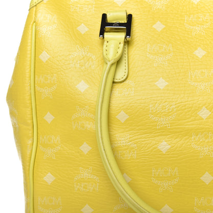MCM Visetos Embroidered Flower Hummingbird Tote Yellow 16 of 20