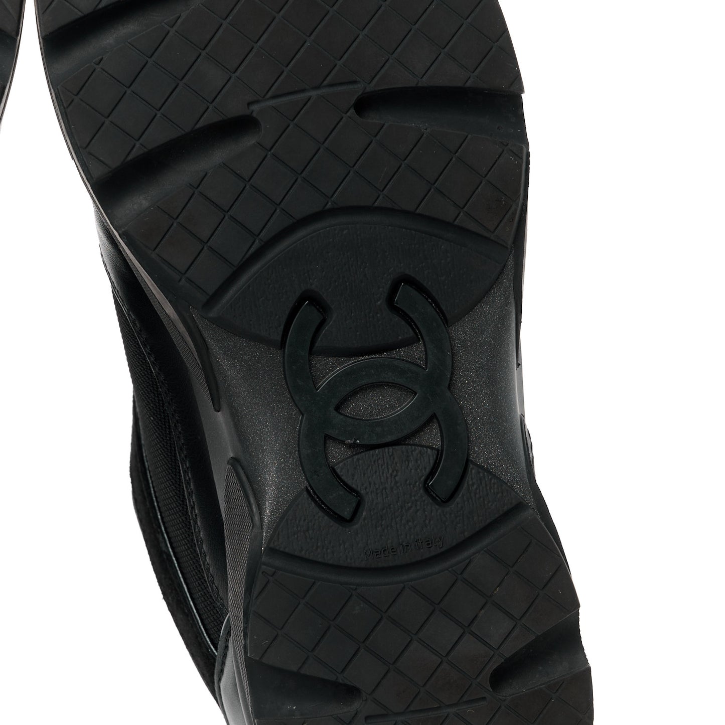 Toile Suede Calfskin CC Sneakers 38 Black