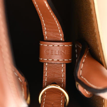 Celine Triomphe Canvas Calfskin Mini Vertical Cabas White 6 of 10