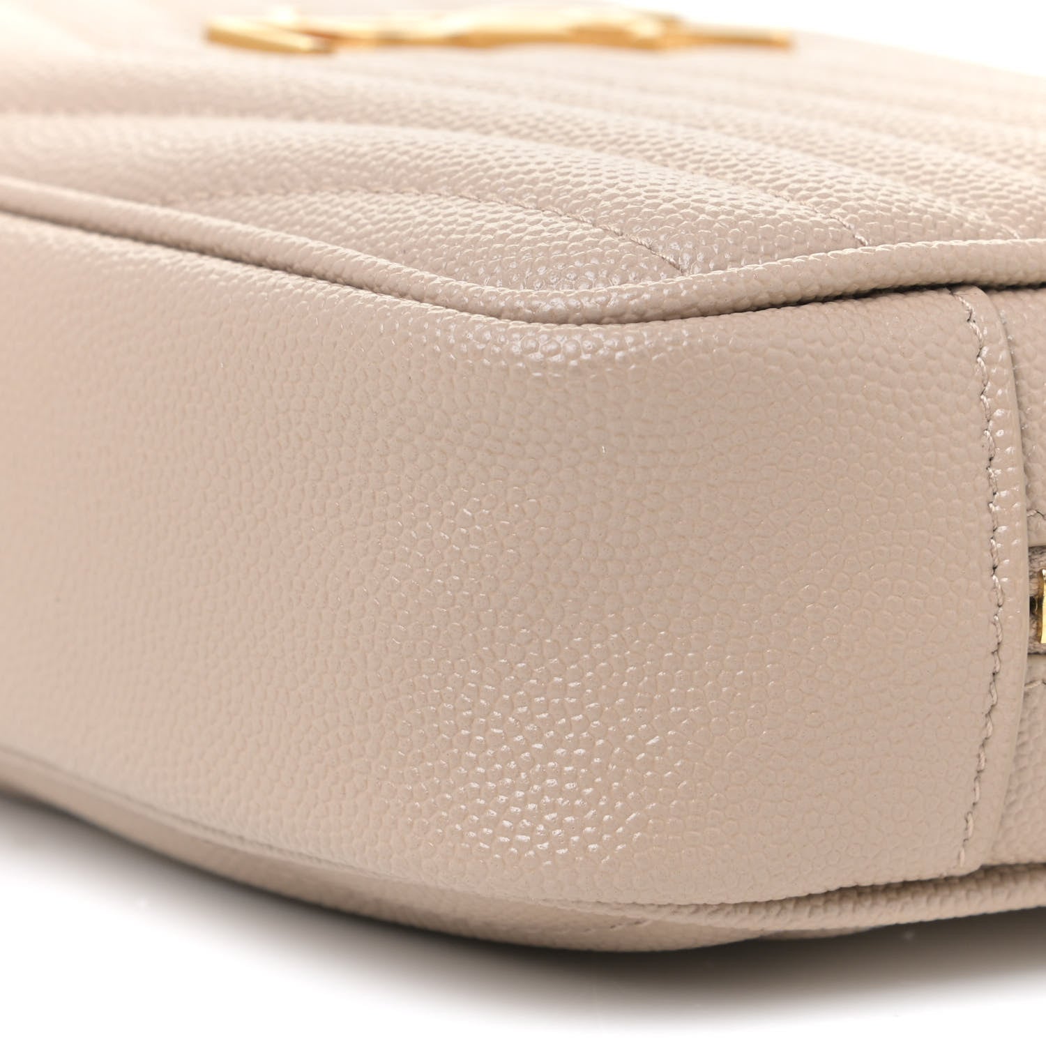 Saint Laurent Grain De Poudre Matelasse Monogram Mini Lou Camera Bag Dark Beige 6 of 10