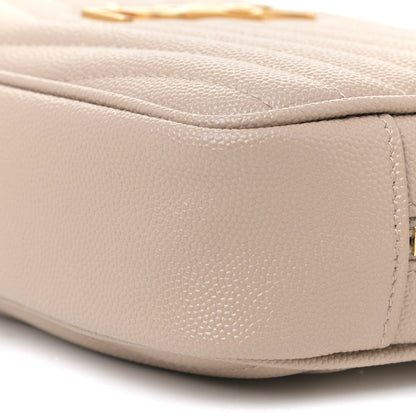 Saint Laurent Grain De Poudre Matelasse Monogram Mini Lou Camera Bag Dark Beige 6 of 10