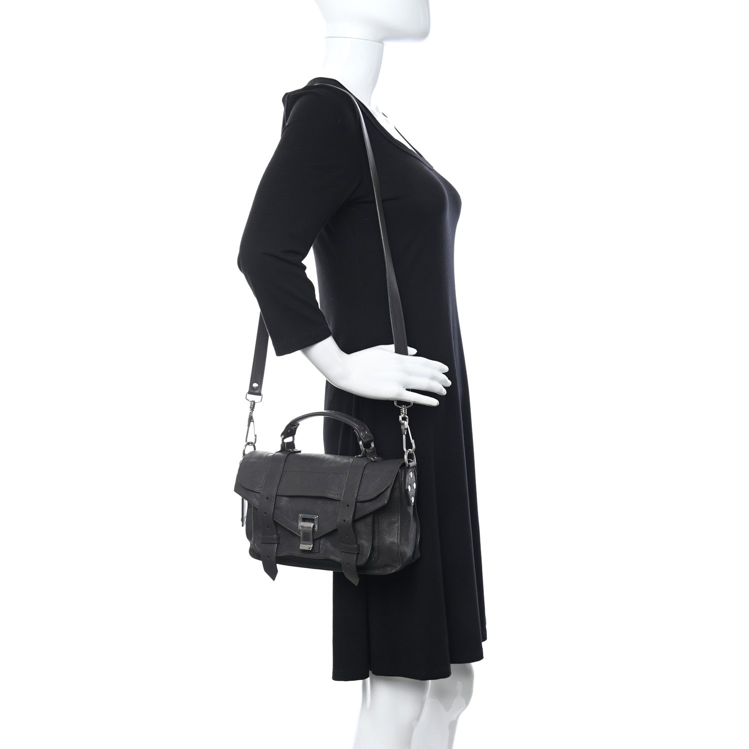 Proenza Schouler Lambskin Tiny PS1 Satchel Black 2 of 13