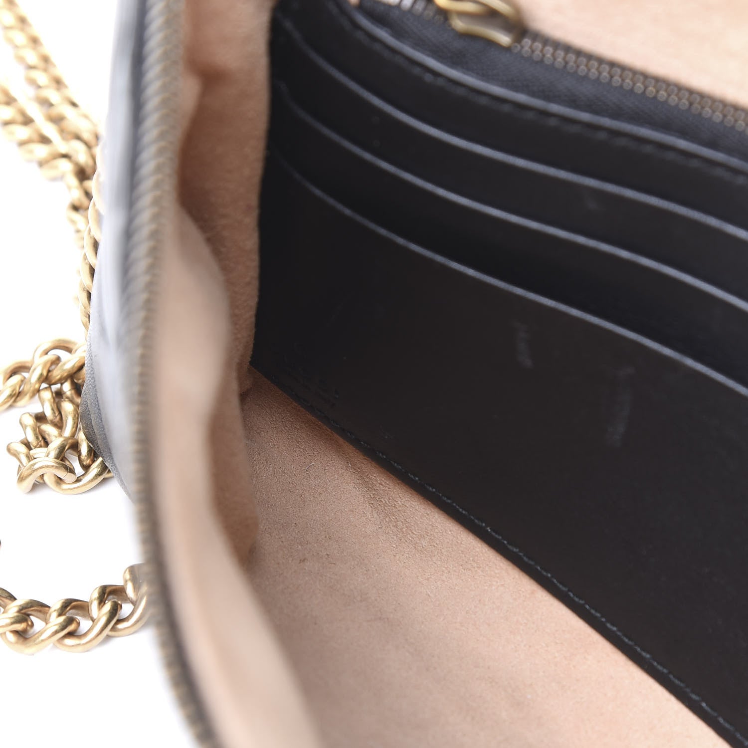 Gucci Calfskin Matelasse Mini GG Marmont Chain Bag Black 7 of 8