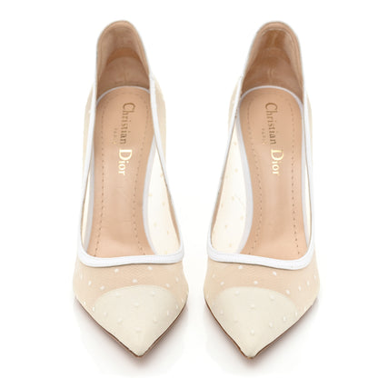 Christian Dior Mesh Plumetis D-Moi Pumps 37.5 White 2 of 11