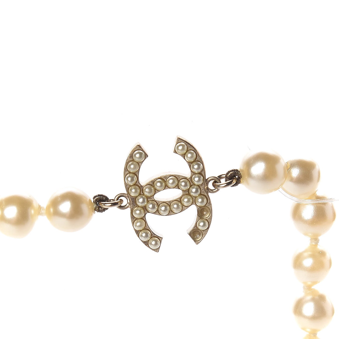 Pearl CC Long Necklace Gold