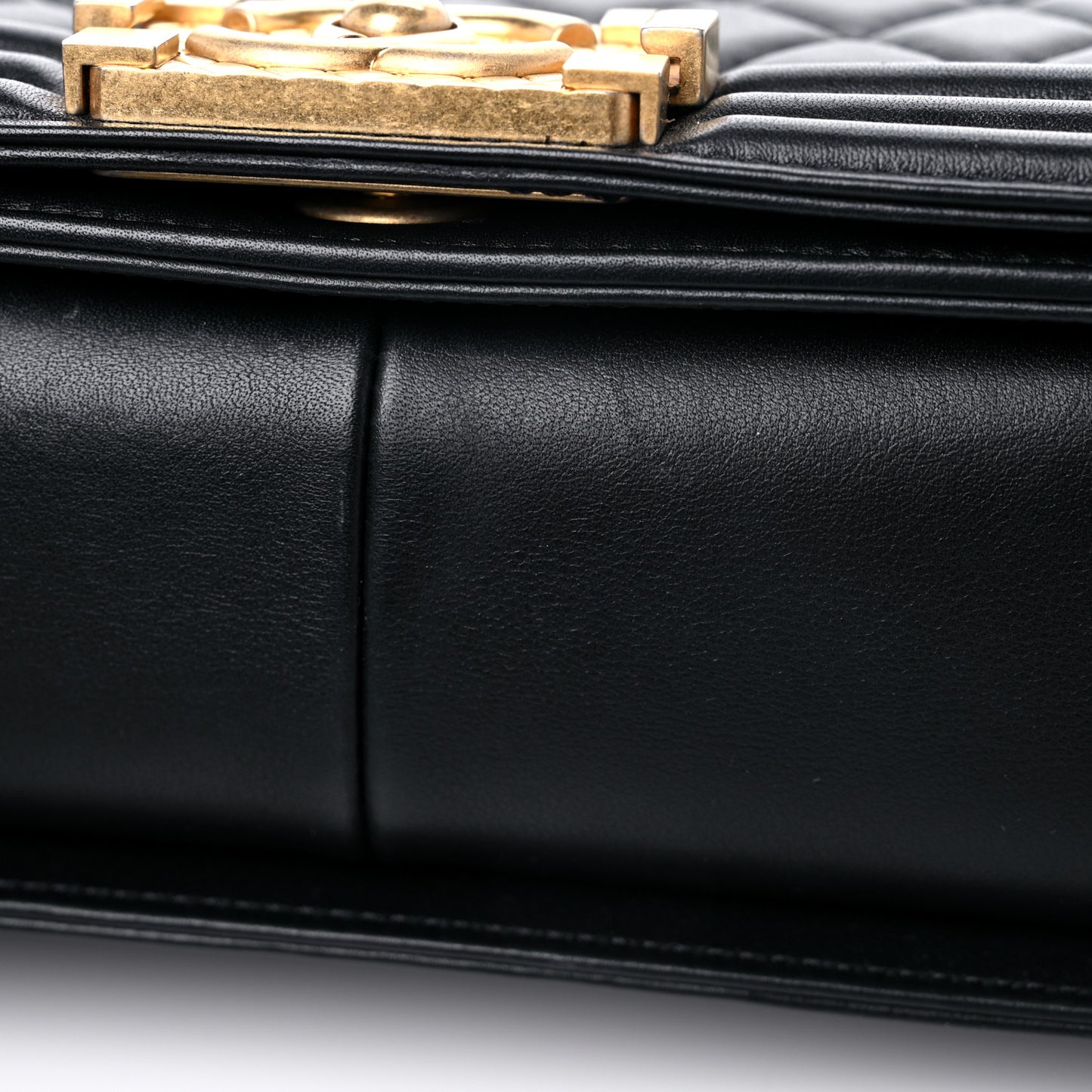 Calfskin Medium Boy Logo Top Handle Flap Black