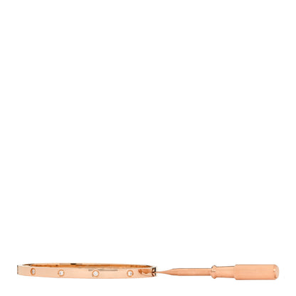 Cartier 18K Pink Gold 10 Diamond Small LOVE Bracelet 16 4 of 10