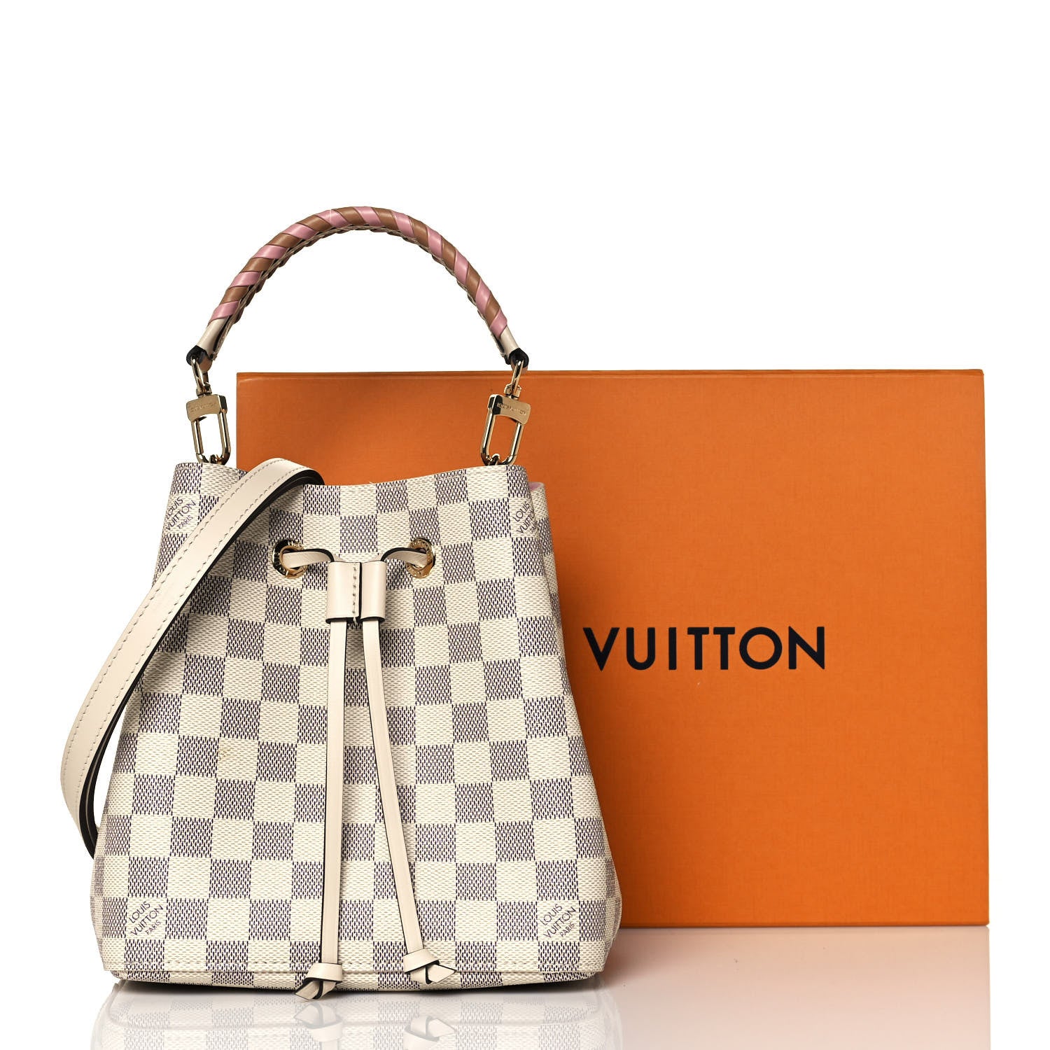 Louis Vuitton Damier Azur Braided Neonoe BB Pink 14 of 14