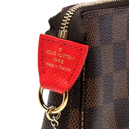 Louis Vuitton Damier Ebene 2019 Christmas Animation Mini Pochette Accessories Red 4 of 4