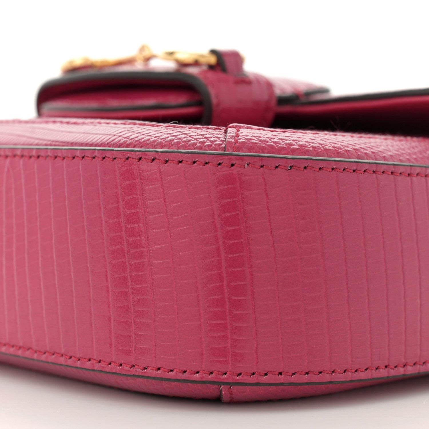 Gucci Canvas Calfskin Crystal GG Monogram Snakeskin Mini Horsebit 1955 Shoulder Bag Pink 10 of 11