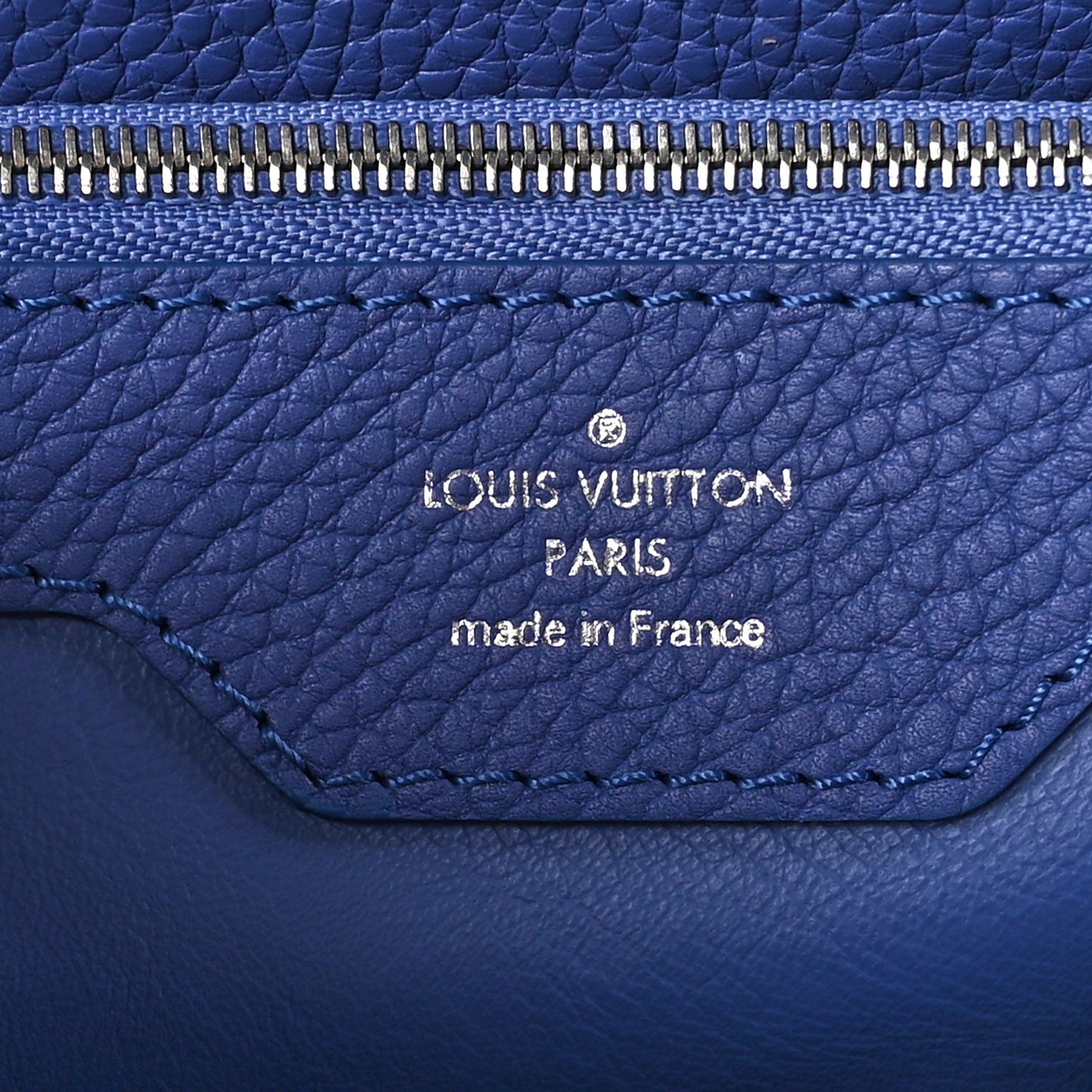 Taurillon Snakeskin Capucines MM Denim