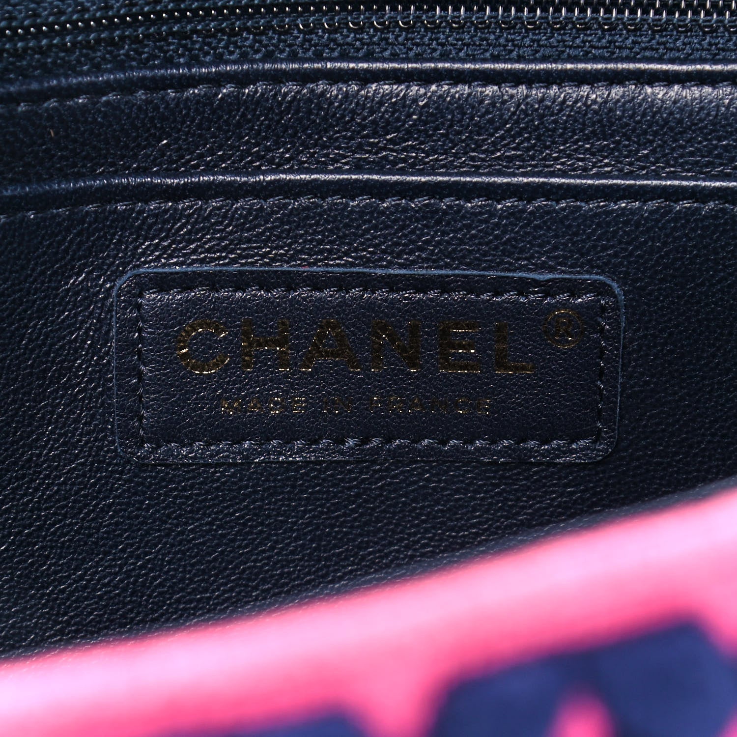 Chanel Woven Jersey Medium Single Flap Pink Navy 6 of 10