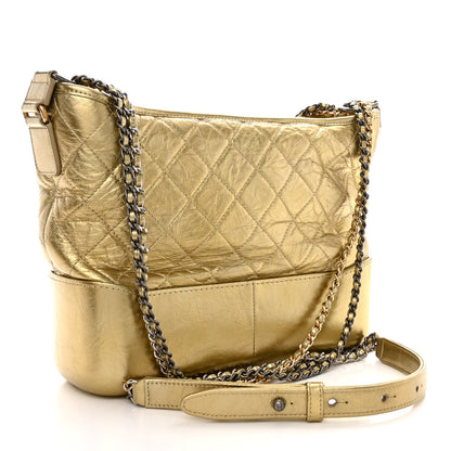 Chanel Metallic Lambskin Calfskin Quilted Medium Gabrielle Hobo Gold 3 of 11