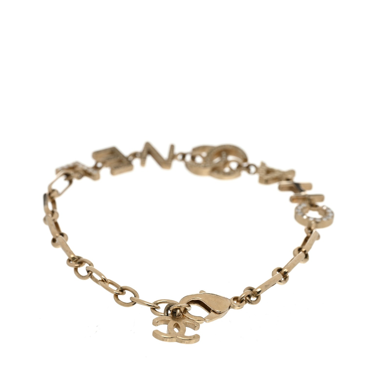 Chanel Metal Logo CC Chain Bracelet Gold 3 of 5