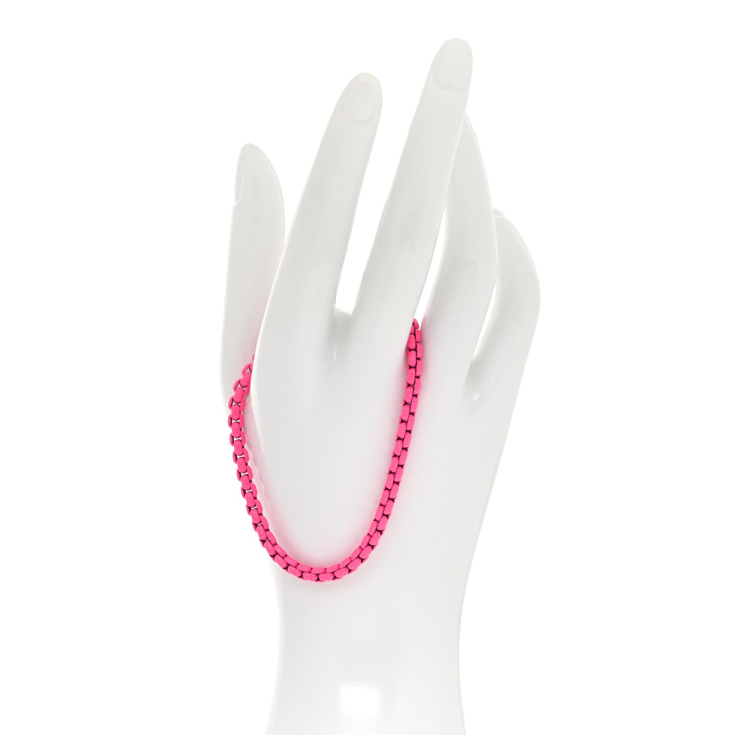 David Yurman 14K Rose Gold Acrylic Bel Aire 4mm Chain Bracelet Hot Pink 2 of 5