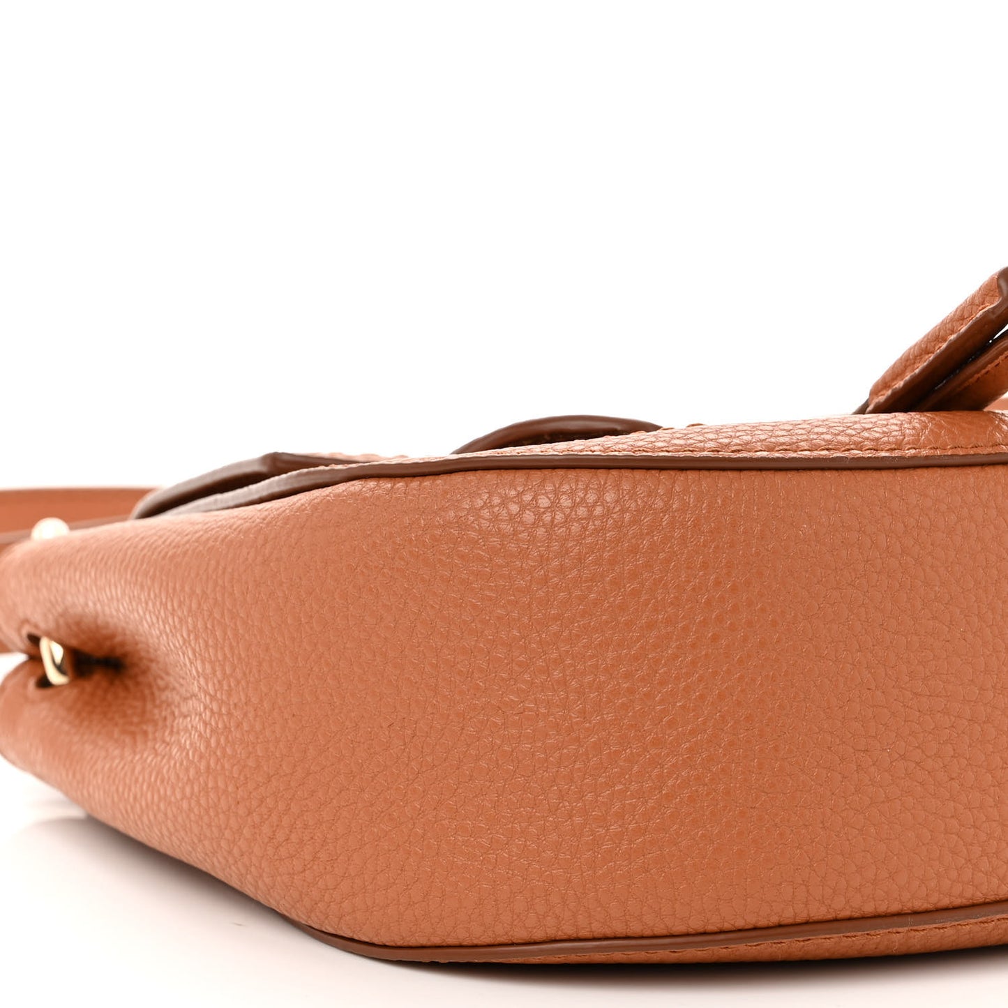 Pebbled Calfskin Maverick Saddle Bag Smoked Almond