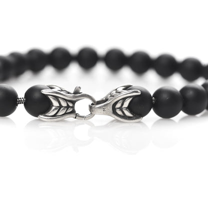 David Yurman Sterling Silver Black Onyx 8mm Spiritual Beads Bracelet 5 of 5