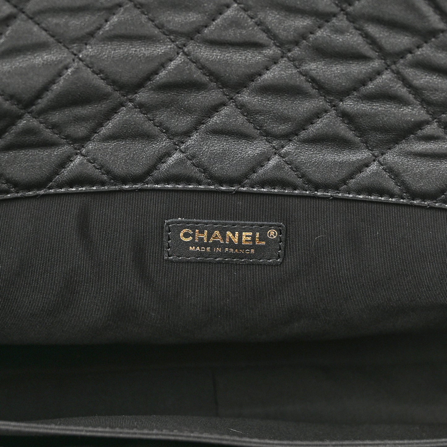Calfskin Quilted XXL Travel Flap Bag Black