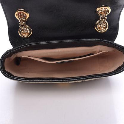 Gucci Monogram Matelasse Diagonal Mini GG Marmont Shoulder Bag Beige Black 7 of 9