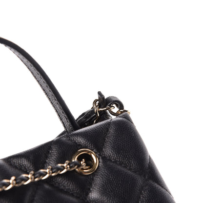 Chanel Caviar Quilted Large Rolled Up Bucket Drawstring Bag Black 13 of 13