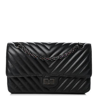 Chanel Aged Calfskin Chevron Quilted 2.55 Reissue 225 Flap So Black 1 of 10