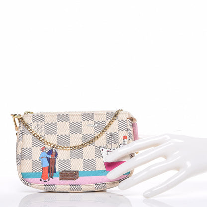 Louis Vuitton Damier Azur 2016 Christmas Animation Mini Pochette Accessories 2 of 7