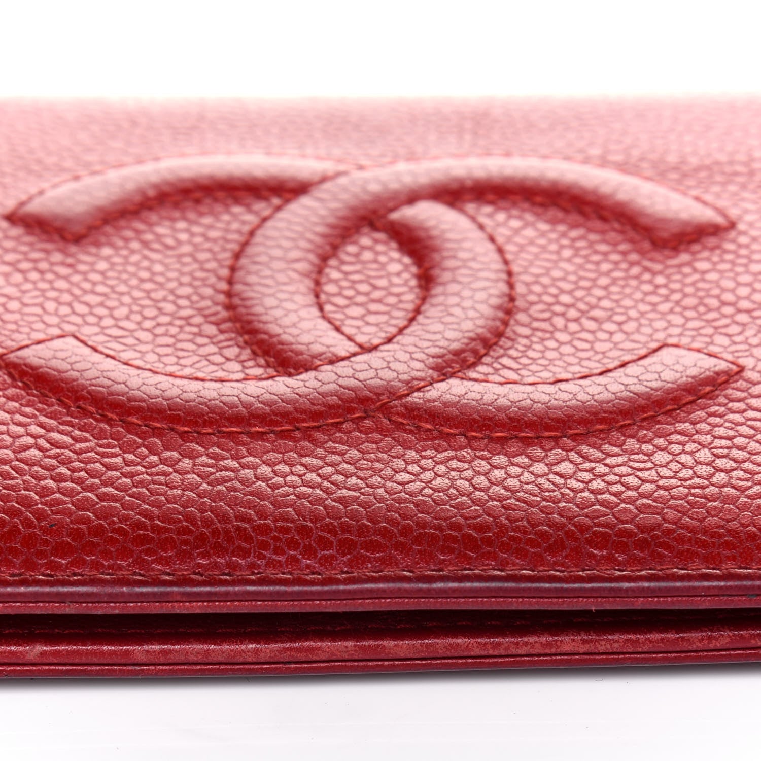 Chanel Caviar Timeless CC Yen Wallet Red 19 of 27