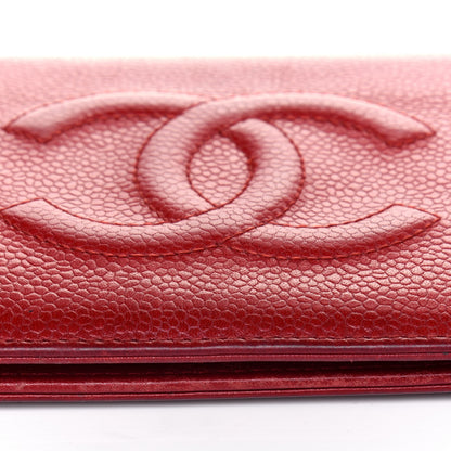 Chanel Caviar Timeless CC Yen Wallet Red 19 of 27