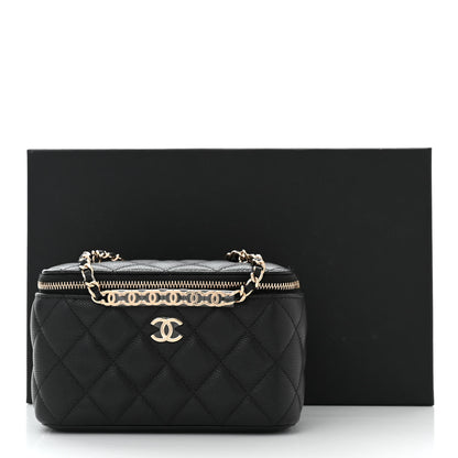 Chanel Caviar Quilted Small Tiny CC Vanity Case With Chain Black 12 of 12