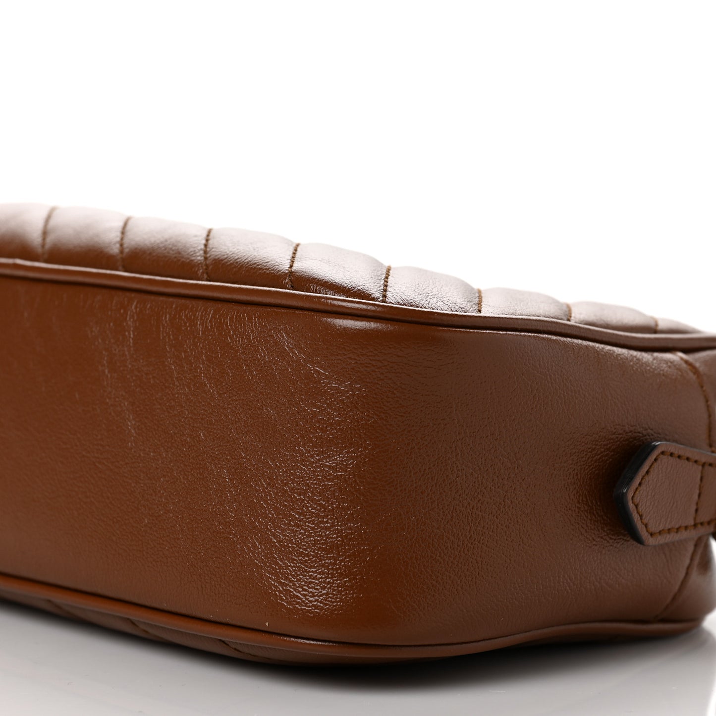 Glazed Calfskin Matelasse Diagonal Small GG Marmont Chain Shoulder Bag Cuir