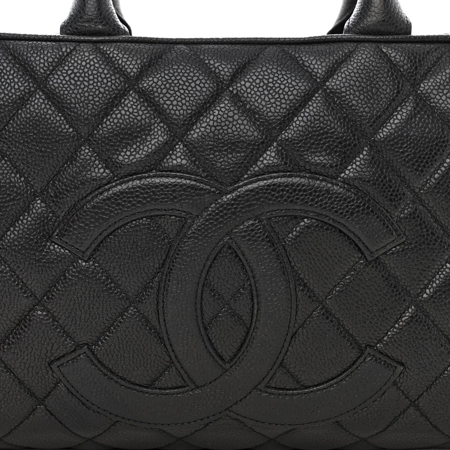 Caviar Quilted Large Bowler Black