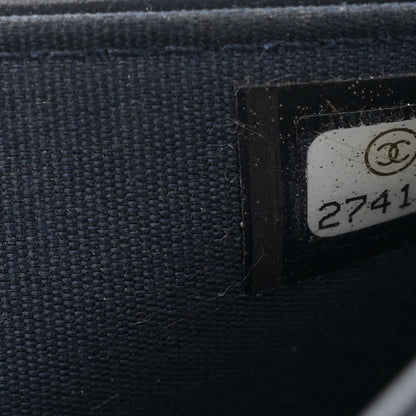 Chanel Caviar Quilted Boy Wallet On Chain WOC Navy 7 of 13