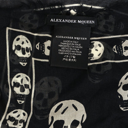 Alexander McQueen Silk Chiffon Skull Scarf Black Ivory 3 of 3