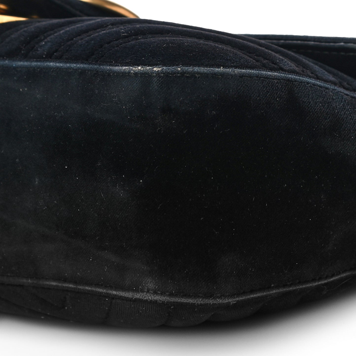 Velvet Matelasse Small GG Marmont Shoulder Bag Black