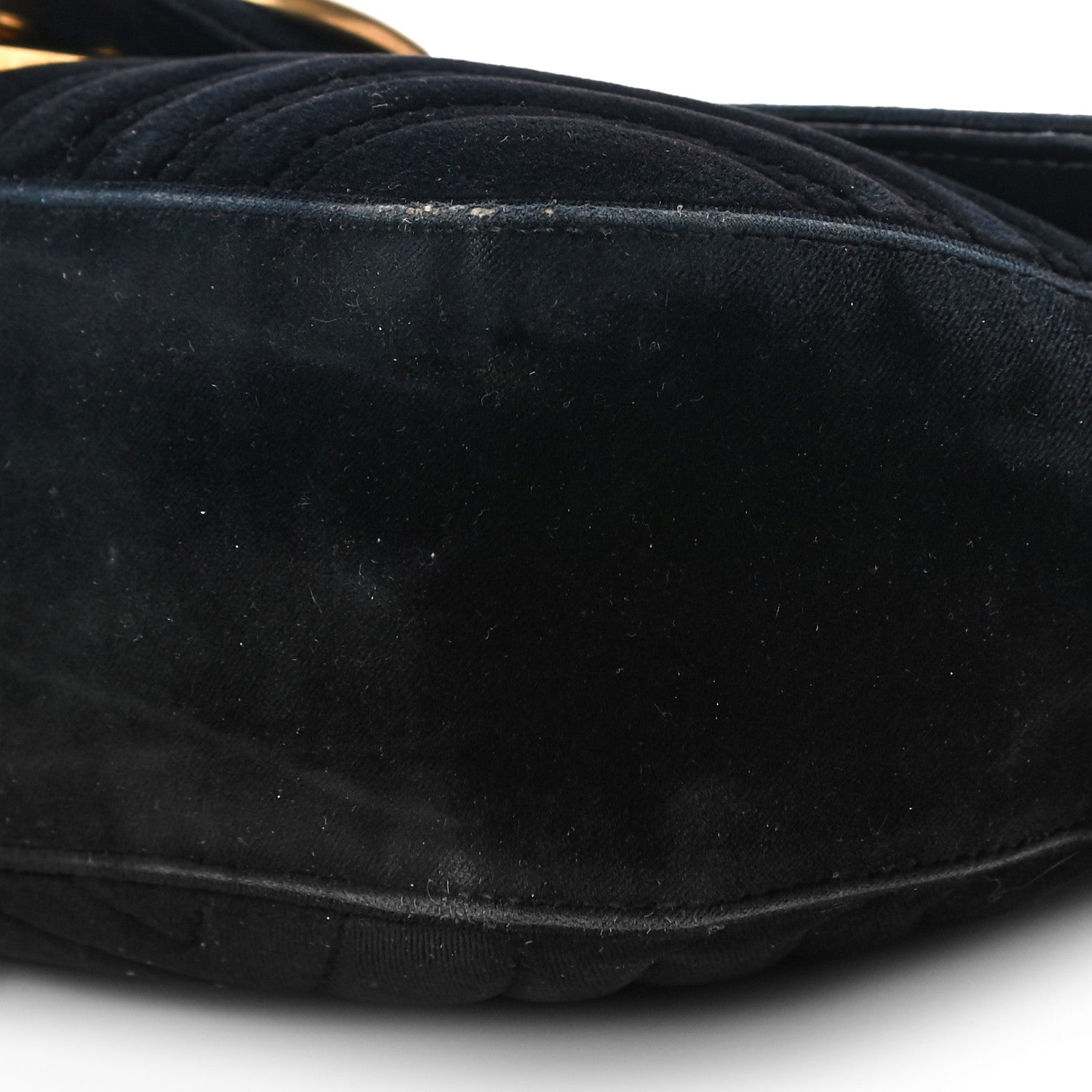Gucci Velvet Matelasse Small GG Marmont Shoulder Bag Black 8 of 22