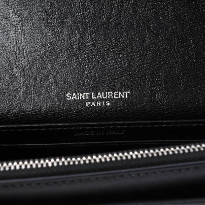 Saint Laurent Calfskin Monogram Sunset Chain Wallet Black 6 of 7