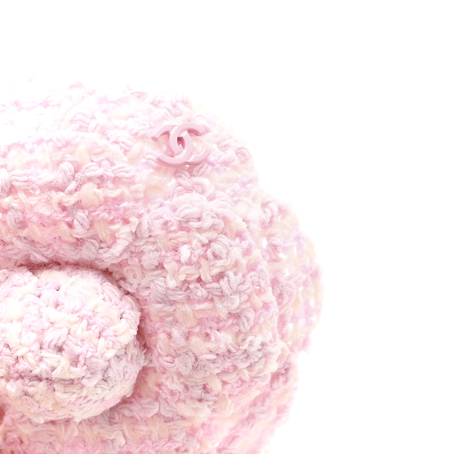 Tweed Camellia Brooch Pink White