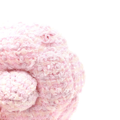 Chanel Tweed Camellia Brooch Pink White 3 of 3
