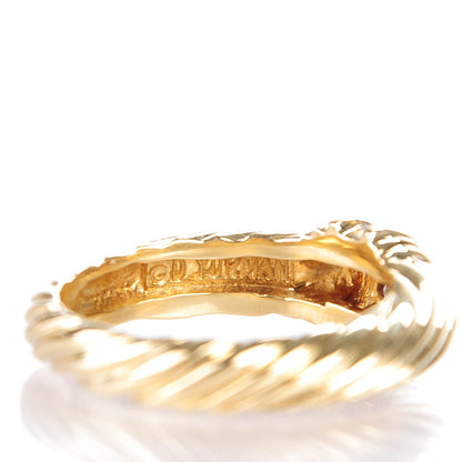 David Yurman 18K Yellow Gold Diamond Cable Ring 7.5 4 of 5