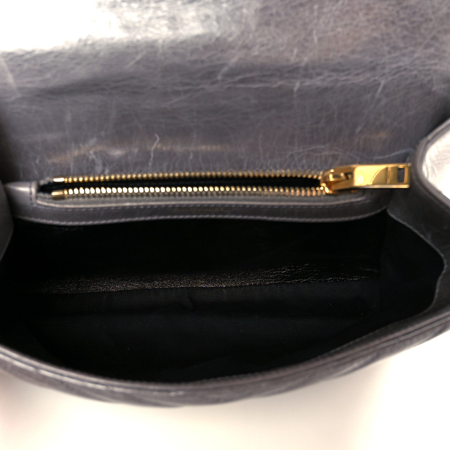 Saint Laurent Waxed Calfskin Matelasse Chevron Medium Monogram College Bag Fog Gray 5 of 10