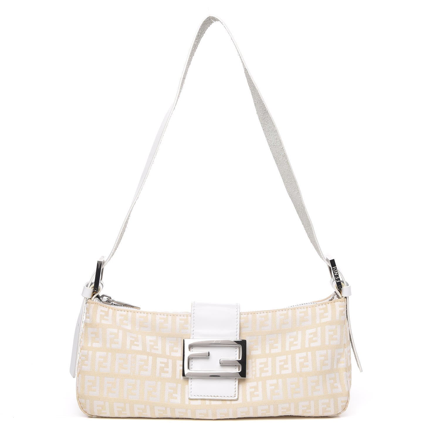 Fendi Zucchino Baguette White Beige 1 of 9