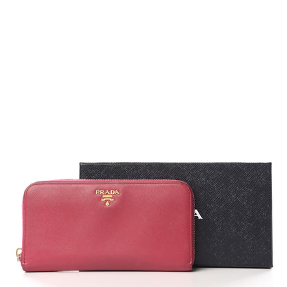 Prada Saffiano Zip Around Wallet Peonia 9 of 9