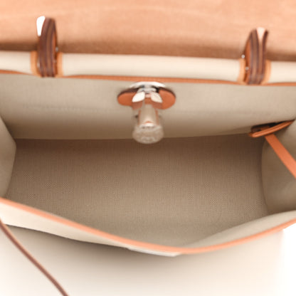 Hermes Military Toile Vache Hunter Herbag Zip 31 PM Beton Toffee 6 of 12